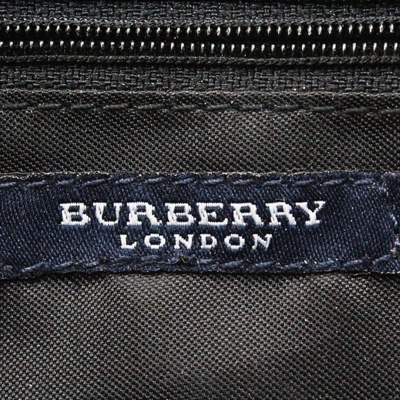 Authentic Burberry London NWT Gray Charcoal Leather Canvas Shoulder Bag - Picture 14 of 16